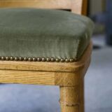 Pair of modern chairs with green velvet seats, 1940s