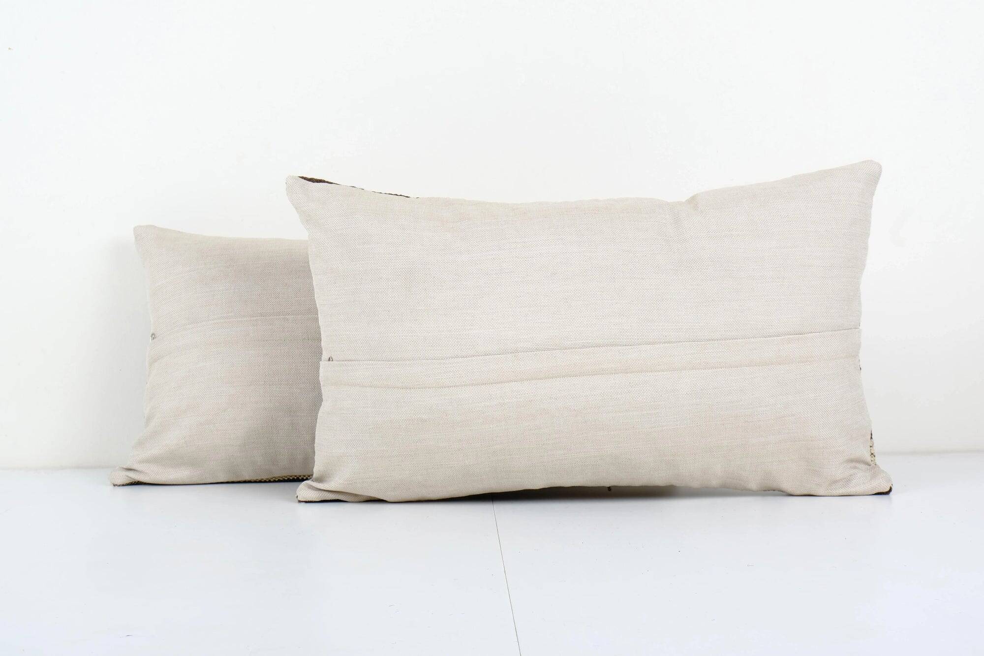 Set of 2 vintage kilim cushion covers 30x61 cm