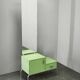 Bauhaus Czech Green Vanity Table with Mirror and Chrome Frame, 1930s