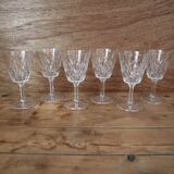 Set of 6 Harlequin water glasses in Reims crystal glass 1950