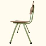 Vintage Beilrode (Germany) kindergarten chair | Almond green metal