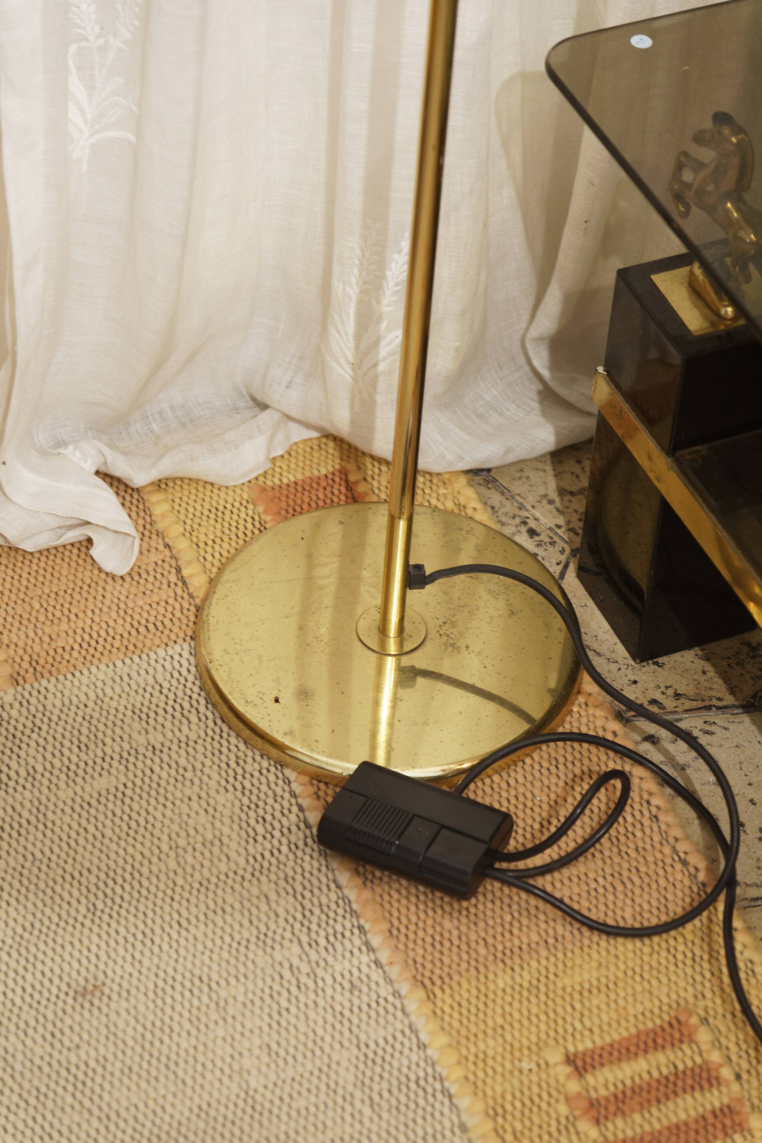Halogen floor lamp brass gold egoluce italy