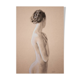 Original painting of a female nude hand painted in pastel. Pastel drawing.