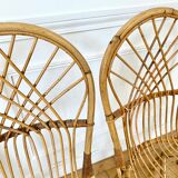4 vintage rattan chairs