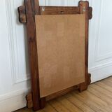 Vintage brutalist mirror in solid wood 53x65cm