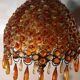 1970 lamp, patinated painted wood, and amber acrylic lampshade 70x28 elec ok;