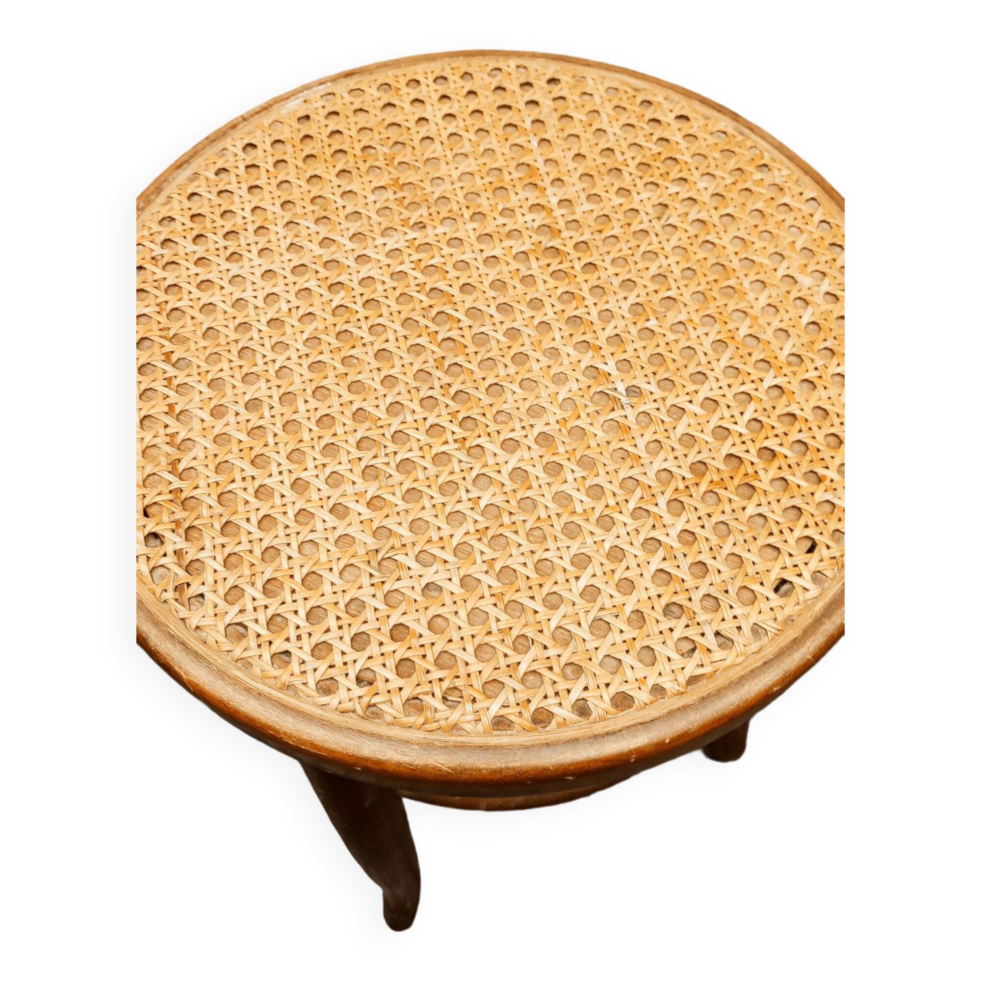Wooden cane stool