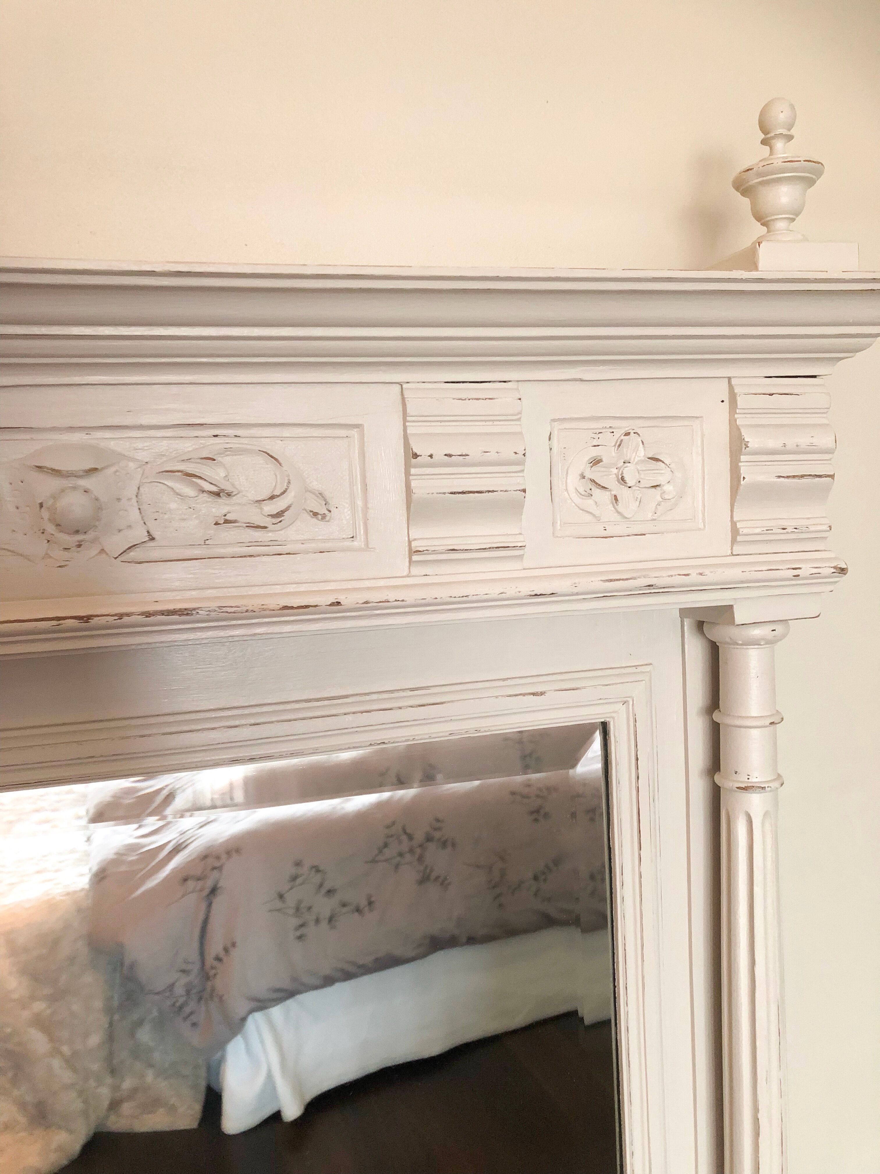 Mirror trumeau white skates 136cm x 80cm