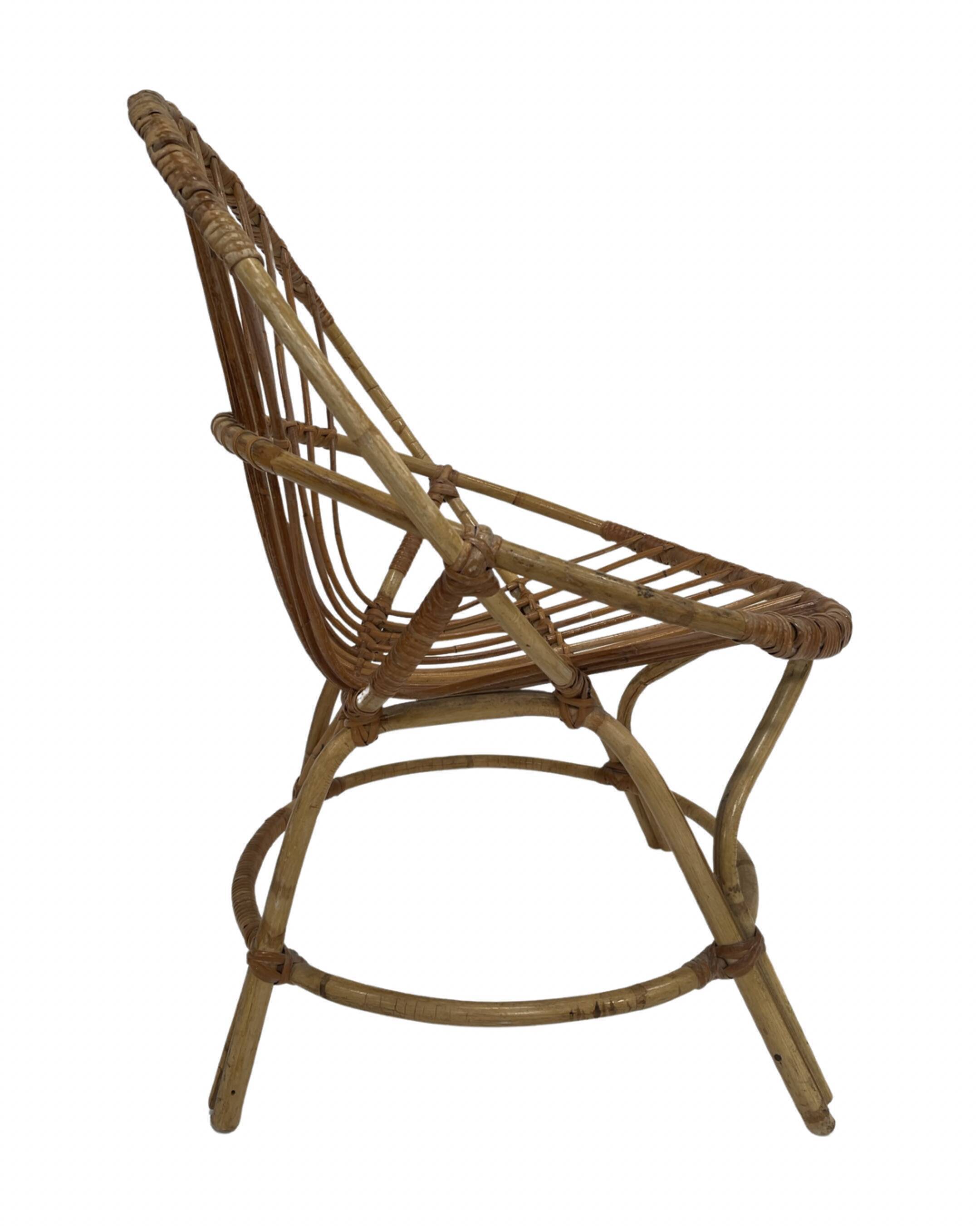 Vintage rattan chair by Dirk van Sliedregt Rohe Noordwolde 1960 in the Netherlands