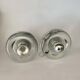 Pair of Mid-Century Wall Sconces in Glass and Chrome