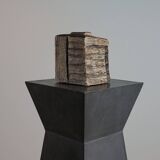 Rare cubist-painted artistic ceramic vase by Gerhard Liebenthron.