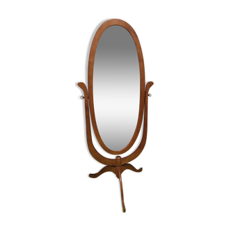 Vintage wooden tilting mirror