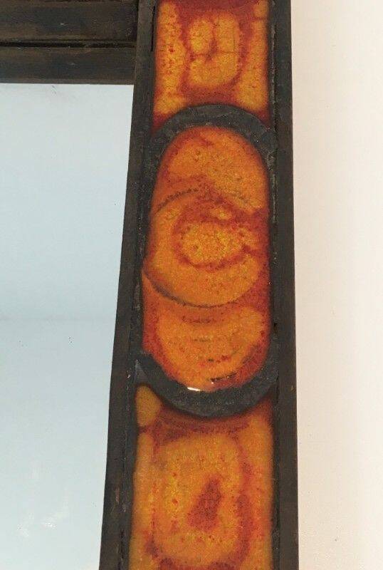 Ceramic mirror in shades of orange