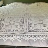 Vintage handmade crochet bedspread