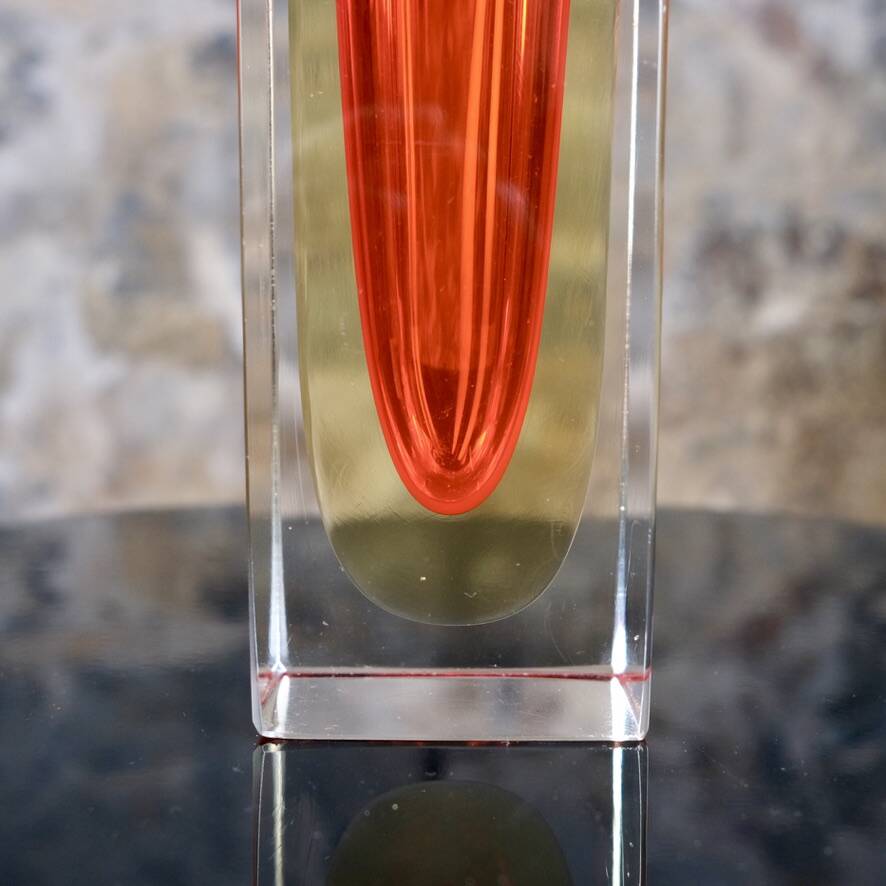 Large red Sommerso Murano vase, Italy, 1960s