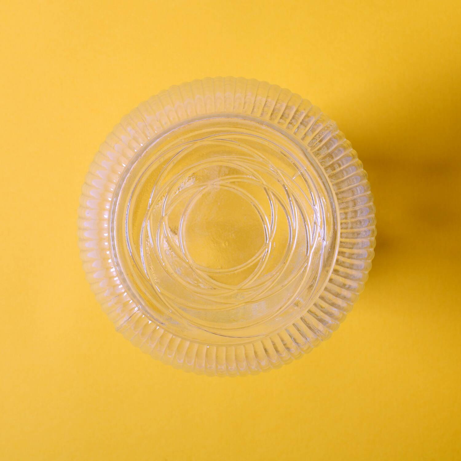 Vintage Pressed Glass Vase / Mid-Century Floral Pattern / Glass Union 1960s