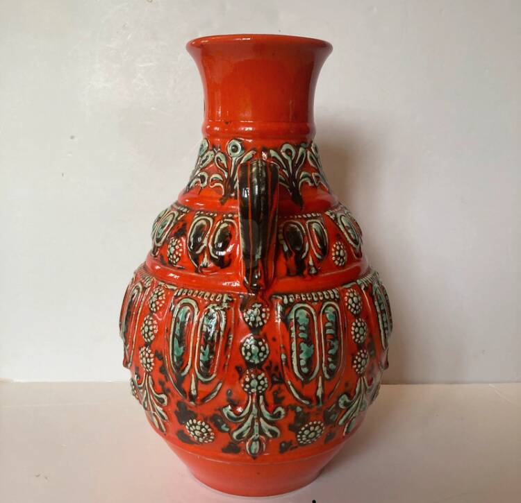 Jasba vase in orange ceramic