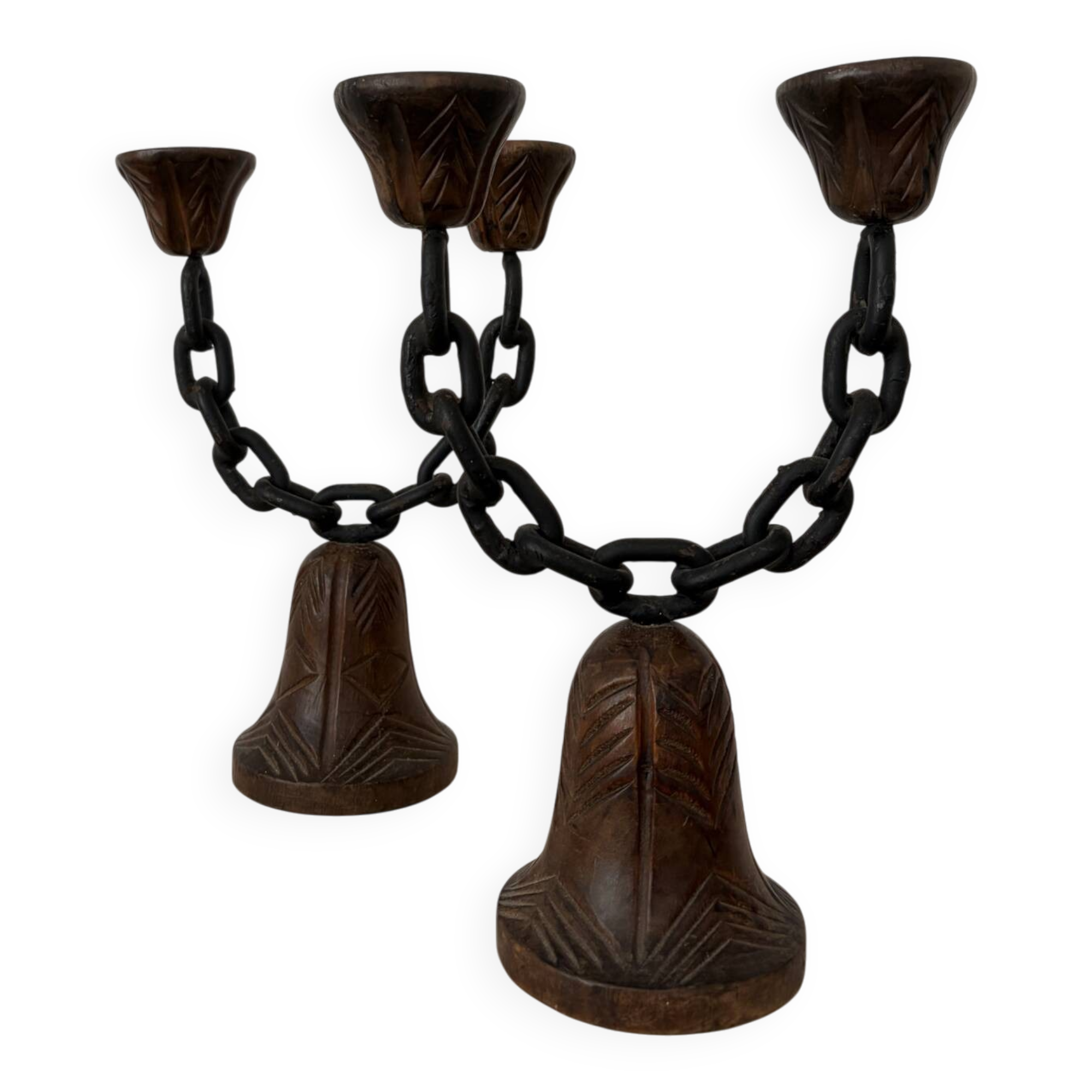 Brutalist pair of candlesticks