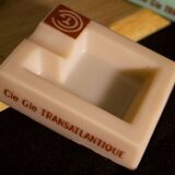 Three opalex ashtrays at the Logo of the Trans-Atlantic General Company - French Line - Model created by Jean Luce for the cruises of the liner Normandy and France