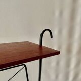 Vintage magazine rack and harness in wood and wrought iron