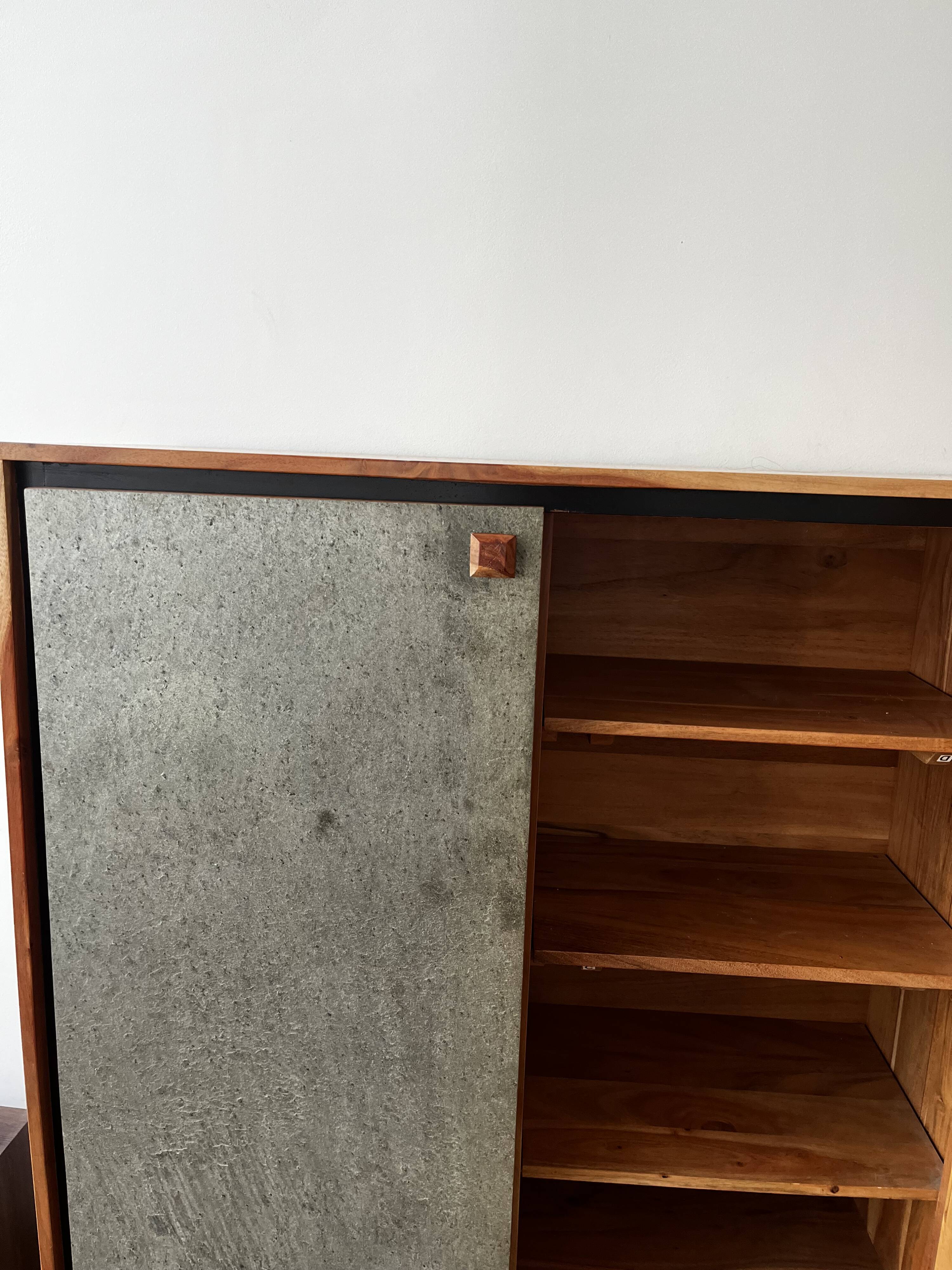 Acacia wood sideboard