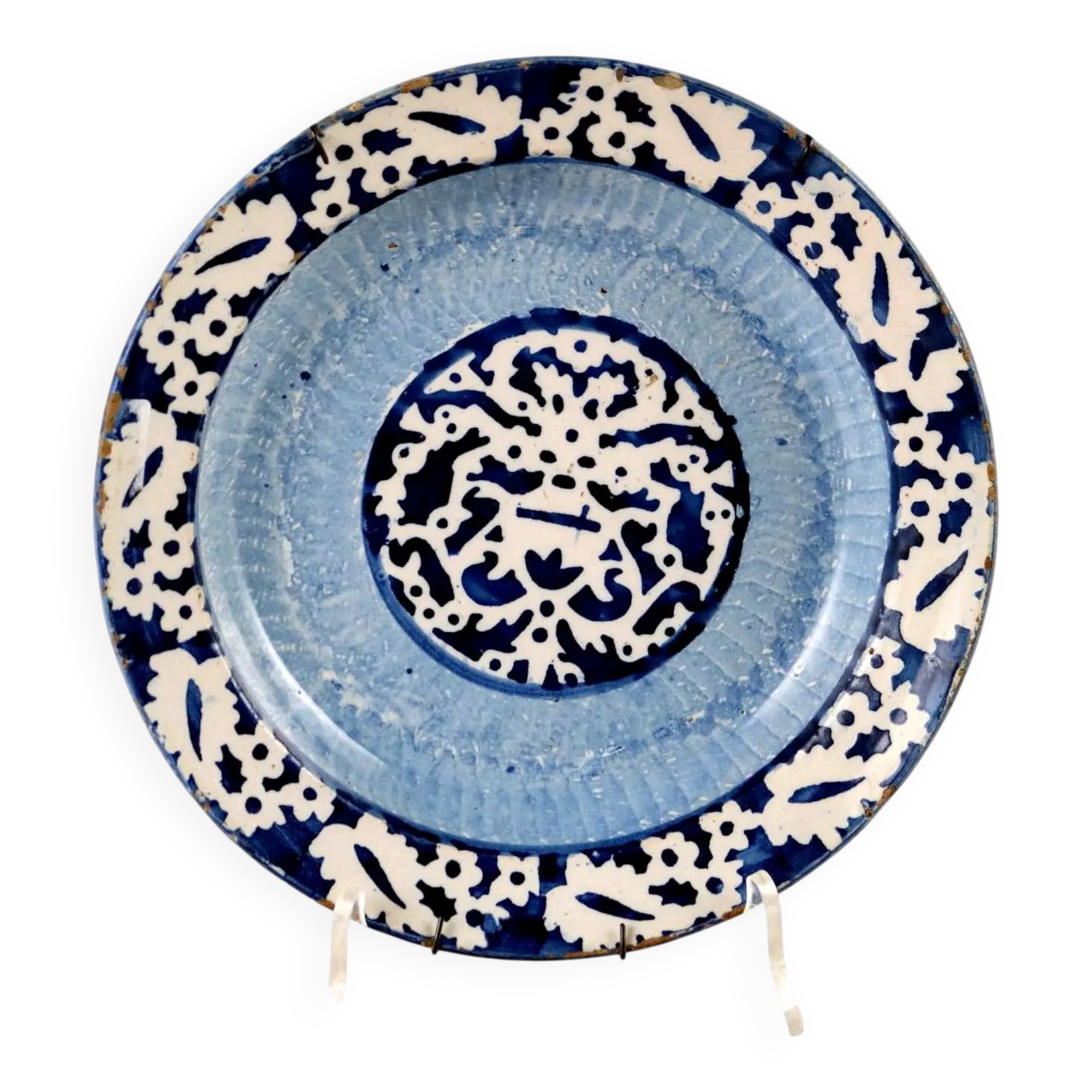 Assiette ancienne en majolique décorée, Italie, XVIIIe siècle