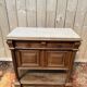 Desserte, console Henri III en noyer et marbre beige