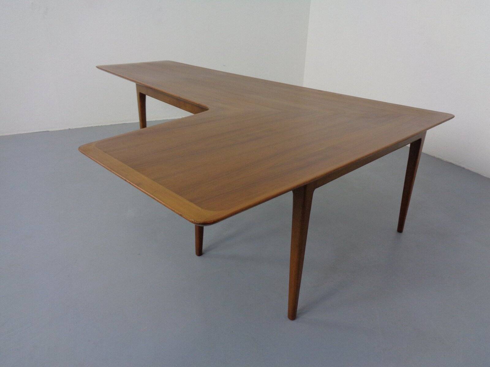 Large Danish Boomerang Teak Coffee Table, 1960s