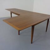 Large Danish Boomerang Teak Coffee Table, 1960s