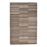 6x10 Brown and Beige Living Room Kilim Rug, 199x306Cm