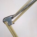 articulated architect lamp with white cast iron base, industrial style