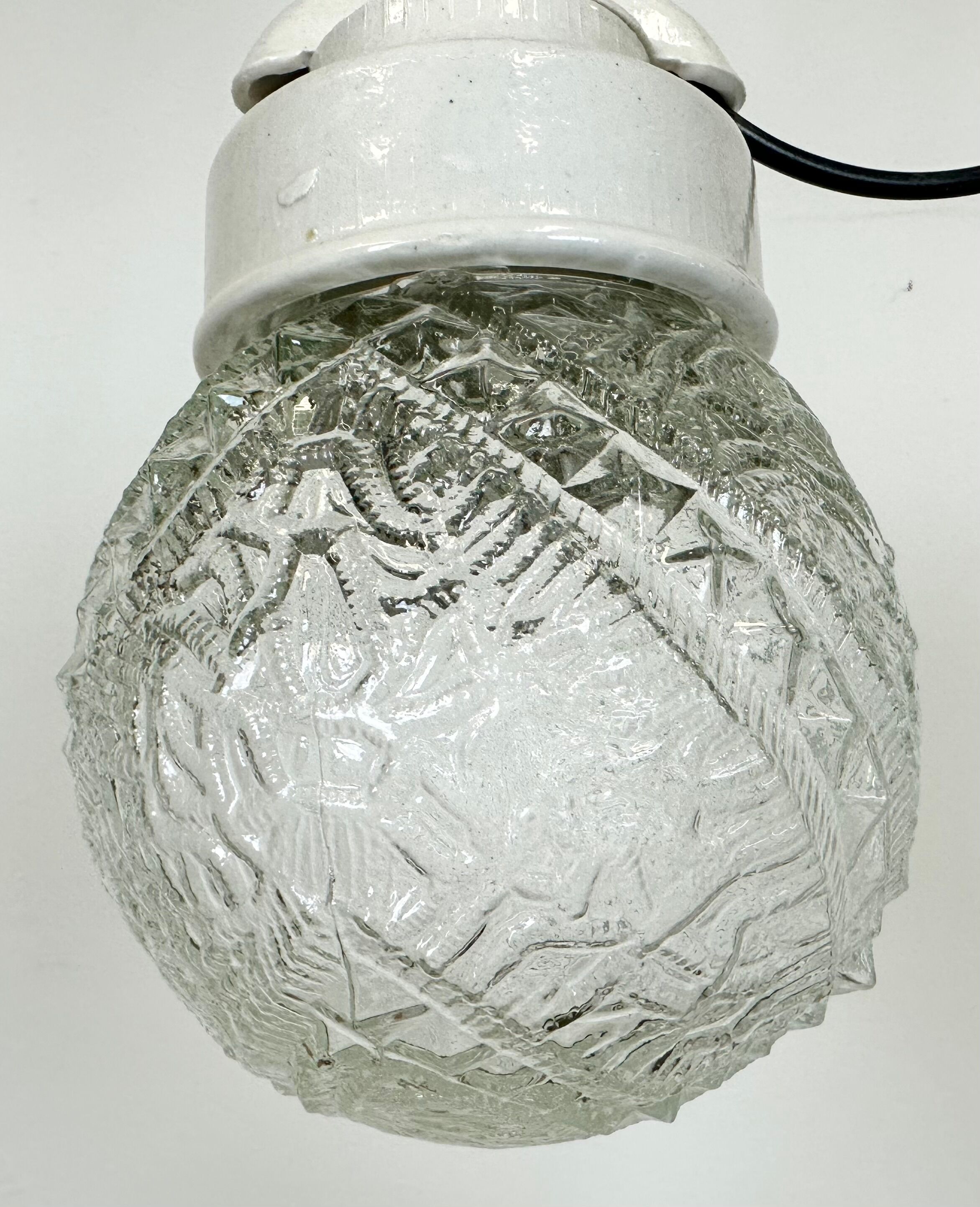 Vintage White Porcelain Pendant Light, 1970s
