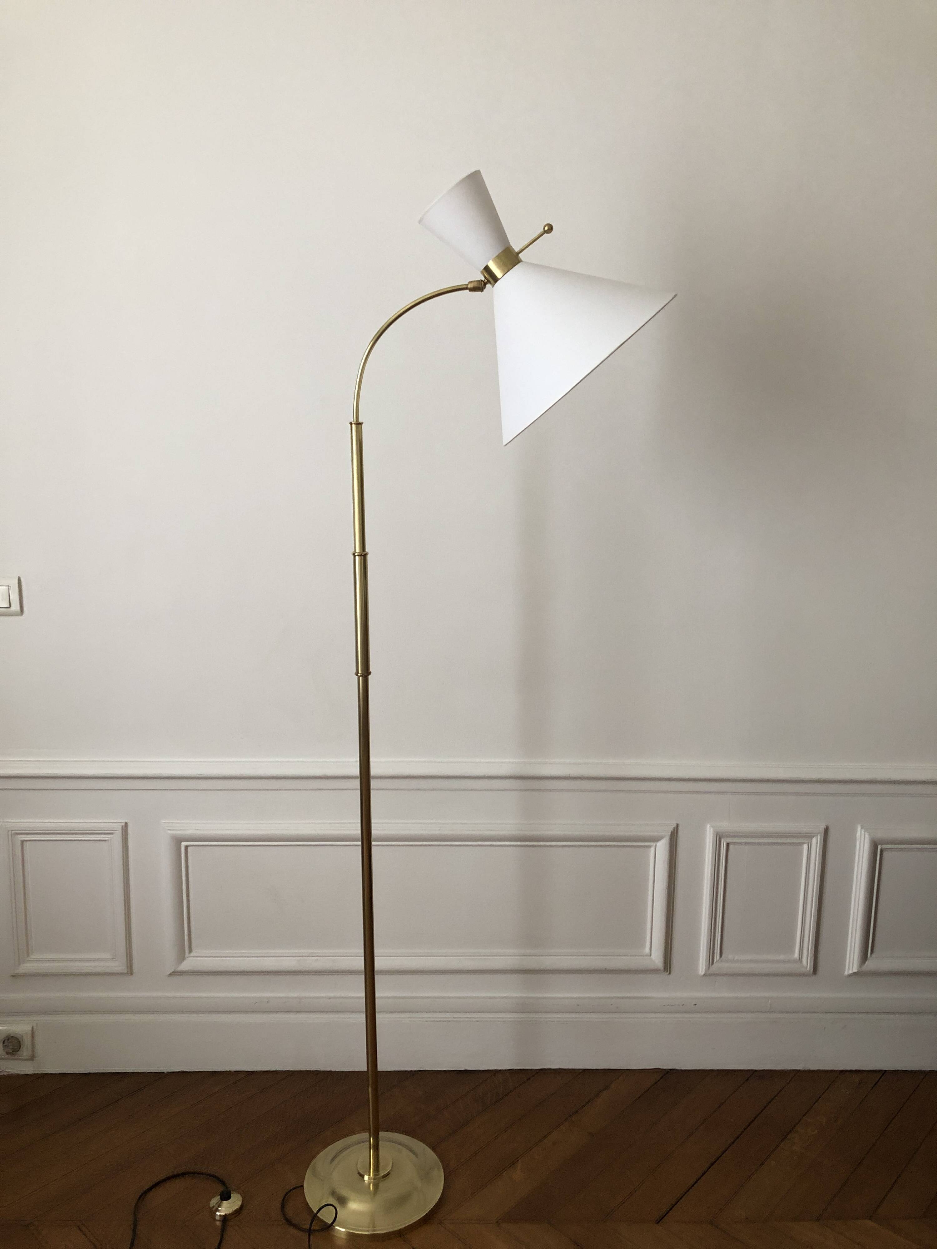 Diabolo floor lamp in brass 1955 - Ghelfi & Perrin edition