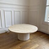 Omega Circular Coffee Table Natural Travertine - 80cm D