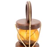 Wood and glass storm lamp from Saint Malo, 1970s