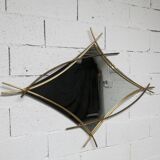 Sculptural mirror with two-tone gilded arches, France, 1970s, 95 x 133 cm