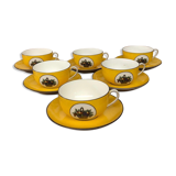 Set de 6 tasses porcelaine de  Limoges  T&V "Perrier Fils"