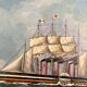 Old Oil Painting Wood Panel Great Eastern by Brunel Marine