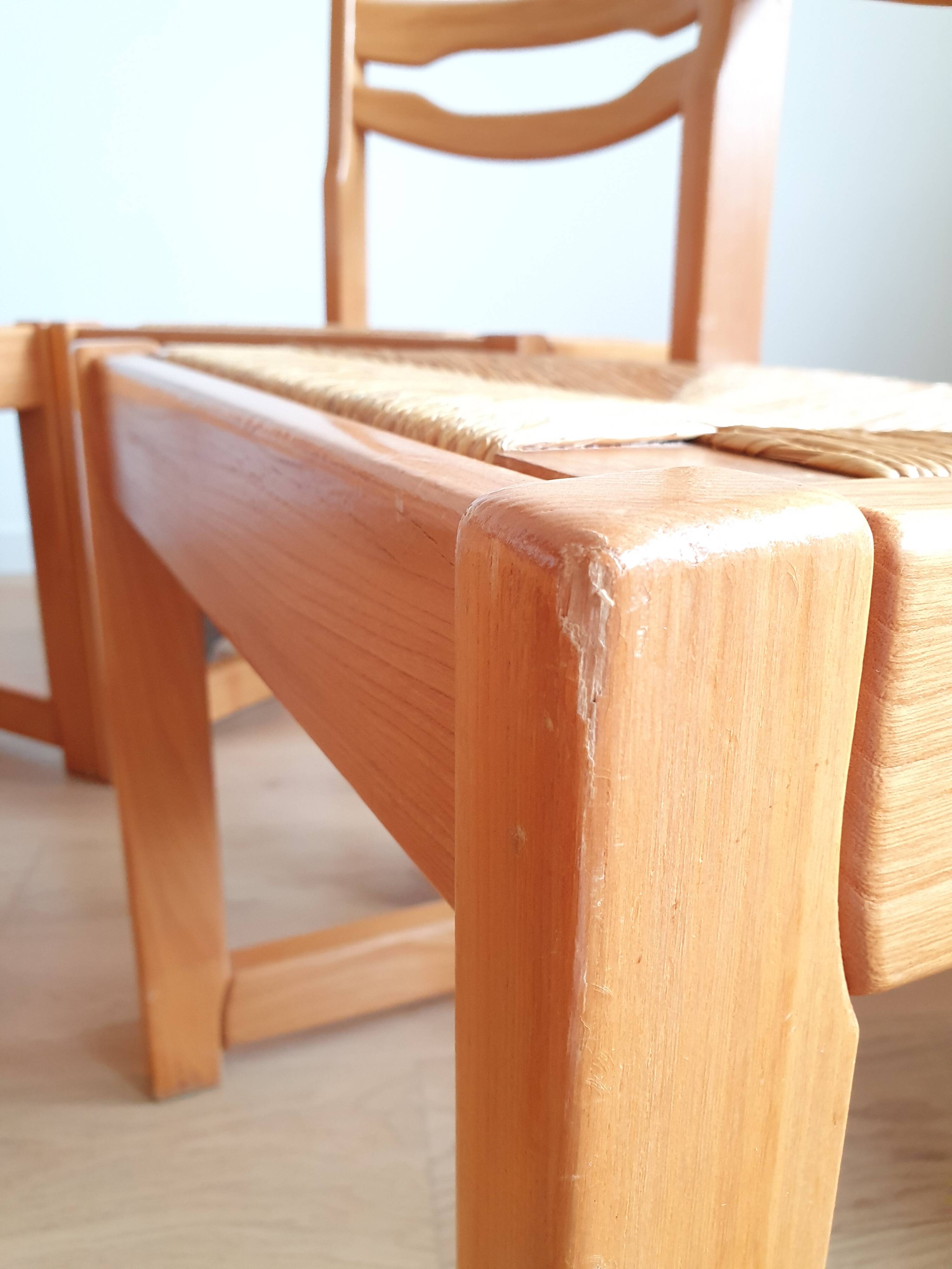 Set of 4 Maison Regain sled chairs from the 70s/80s