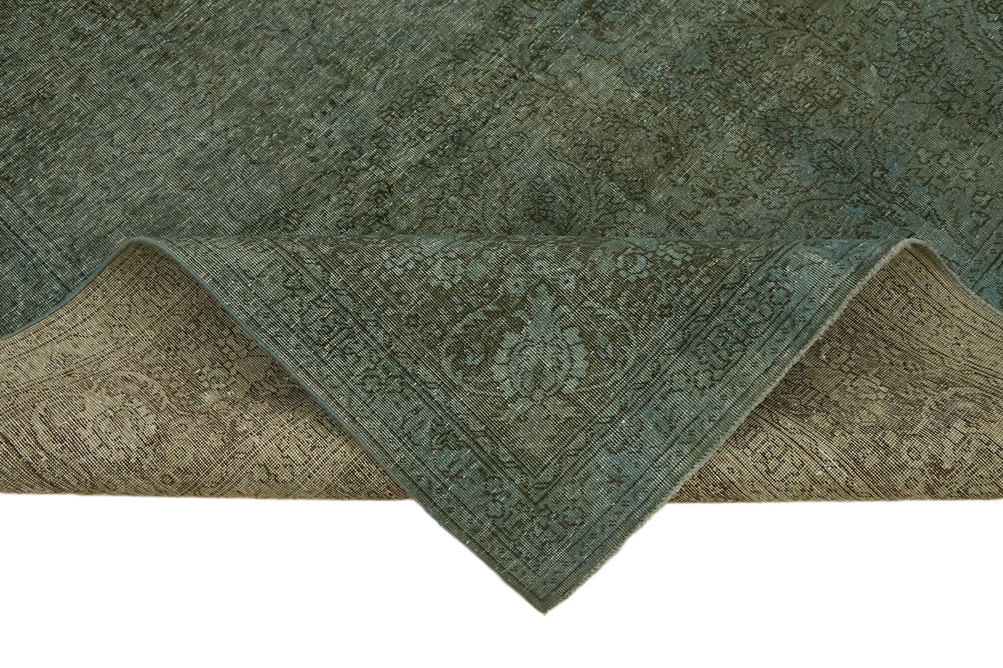 Hand-knotted anatolian antique 1970s 246 cm x 349 cm blue wool carpet