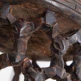Vintage Bamileke stool from the 1950s - hand-carved table from Cameroon - African art - handmade, bohemian furniture, gift idea