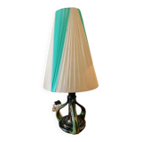 Ceramic foot lamp and vinyl slampshade, 1960