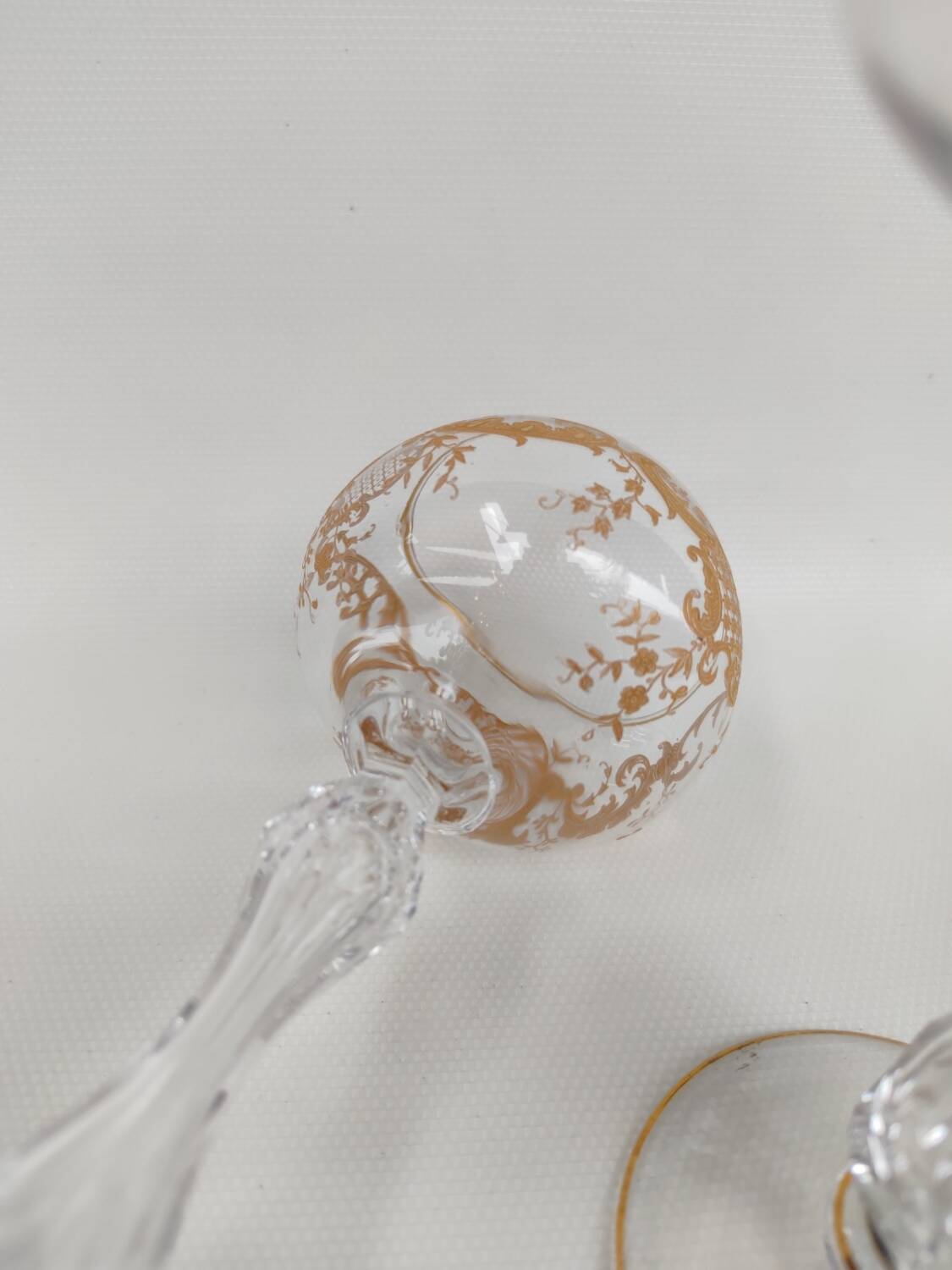 Pair of gilded Saint Louis crystal glasses, circa 1900.