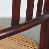 Set of 2 original vintage Thonet design bistro chairs with matte seats