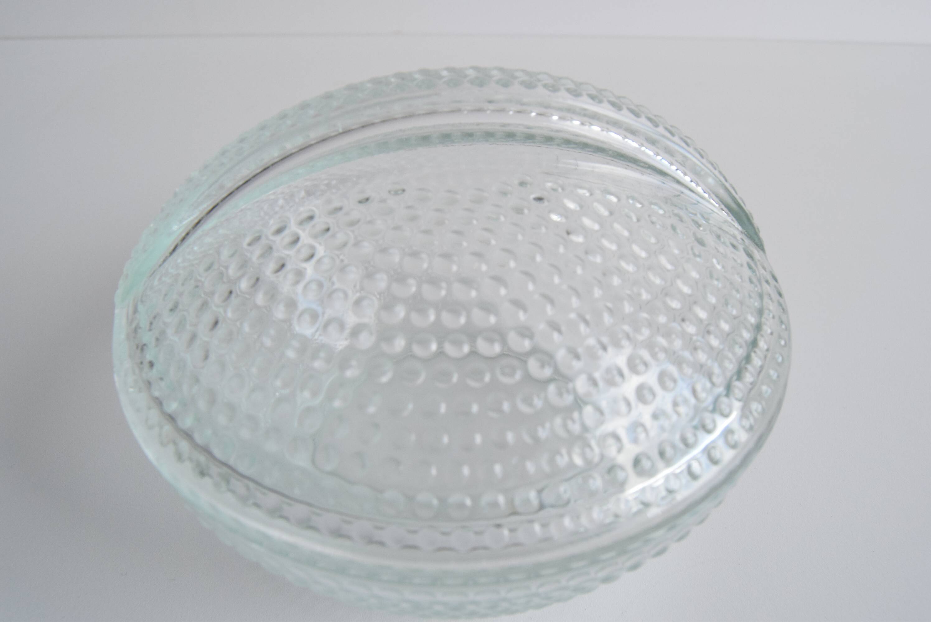 Glass candy bowl, sugar bowl, by Adolf Matura for Libochovice glass factory, 1970's.