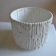 Ceramic cache pot in bamboo style, Italy 1980, Hollywood Regency.