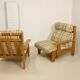 Sofa 2 places convertible into armchairs year 70-80 Solid pine.