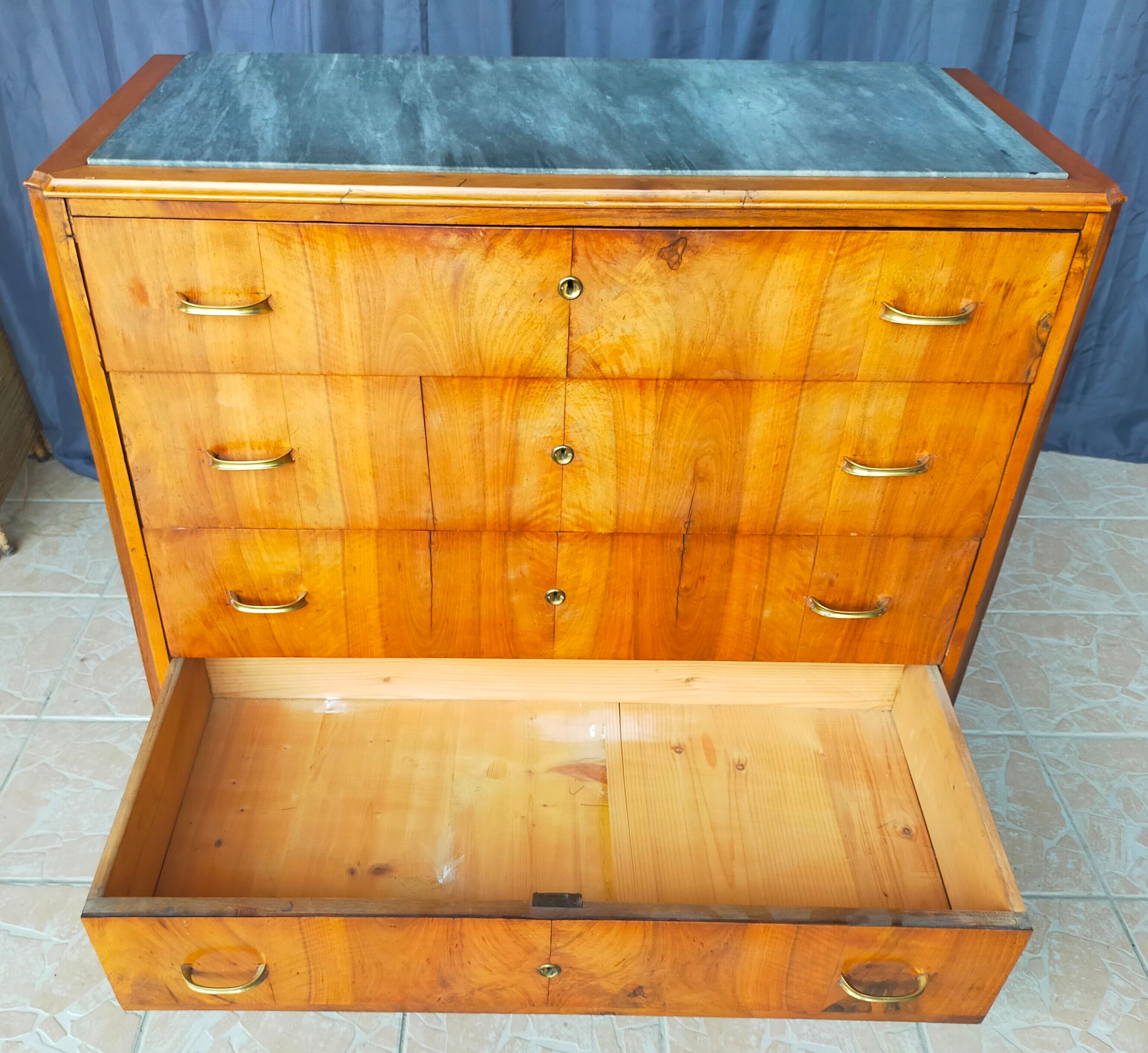 Art Deco walnut chest of drawers