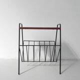 Table à carreaux vintage avec porte-journaux, porte-revues