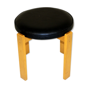 Tabouret vintage en cuir